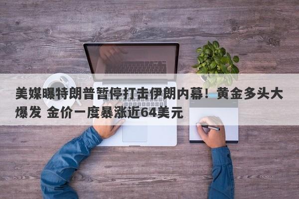 美媒曝特朗普暂停打击伊朗内幕！黄金多头大爆发 金价一度暴涨近64美元