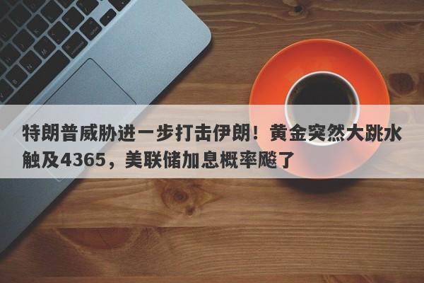 特朗普威胁进一步打击伊朗！黄金突然大跳水触及4365，美联储加息概率飚了